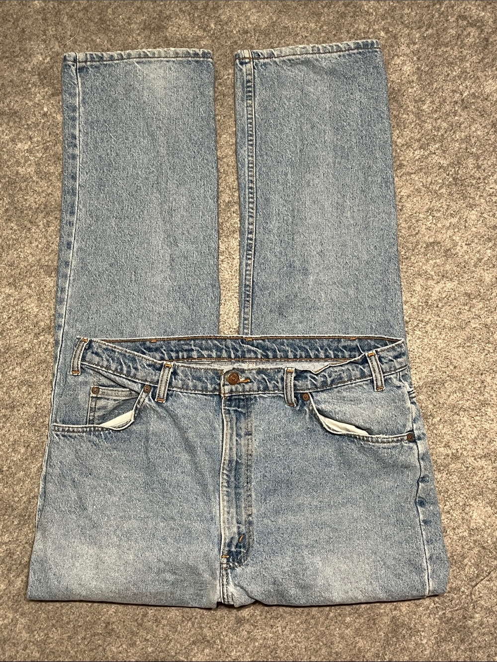 '90s Levi's 619 Light Blue Relaxed Straight Men's Jeans Orange Tab